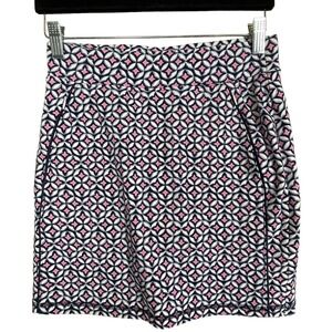 NWT T by Talbots Women's SZ Petite P Skirt Built in Shorts Blue White Pink Batik